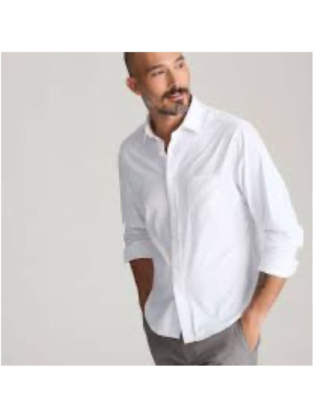 Untuckit Men's White Spread Collar Dress Shirt Xl